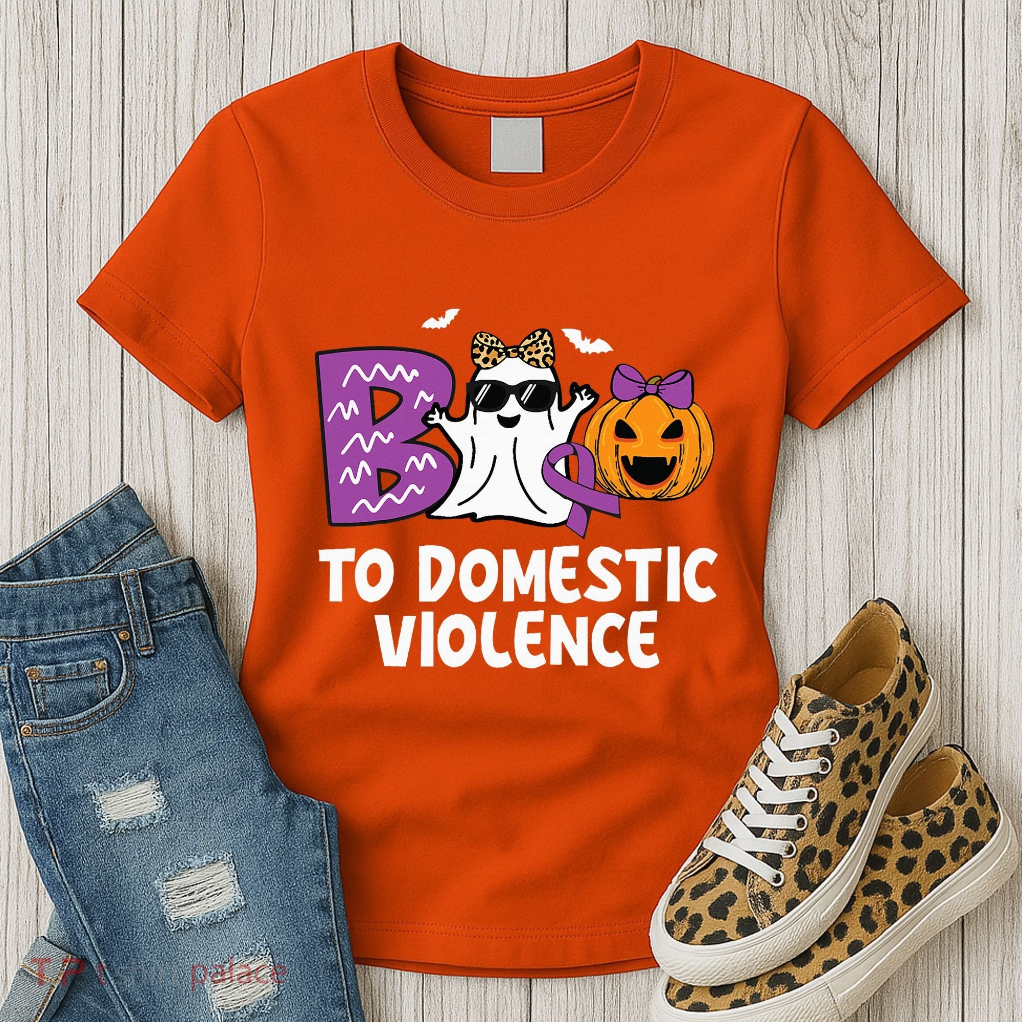 Boo To Domestic Violence Domestic Violence Awareness Women's T-Shirt
