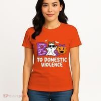 Boo To Domestic Violence Domestic Violence Awareness Women's T-Shirt thumb 4