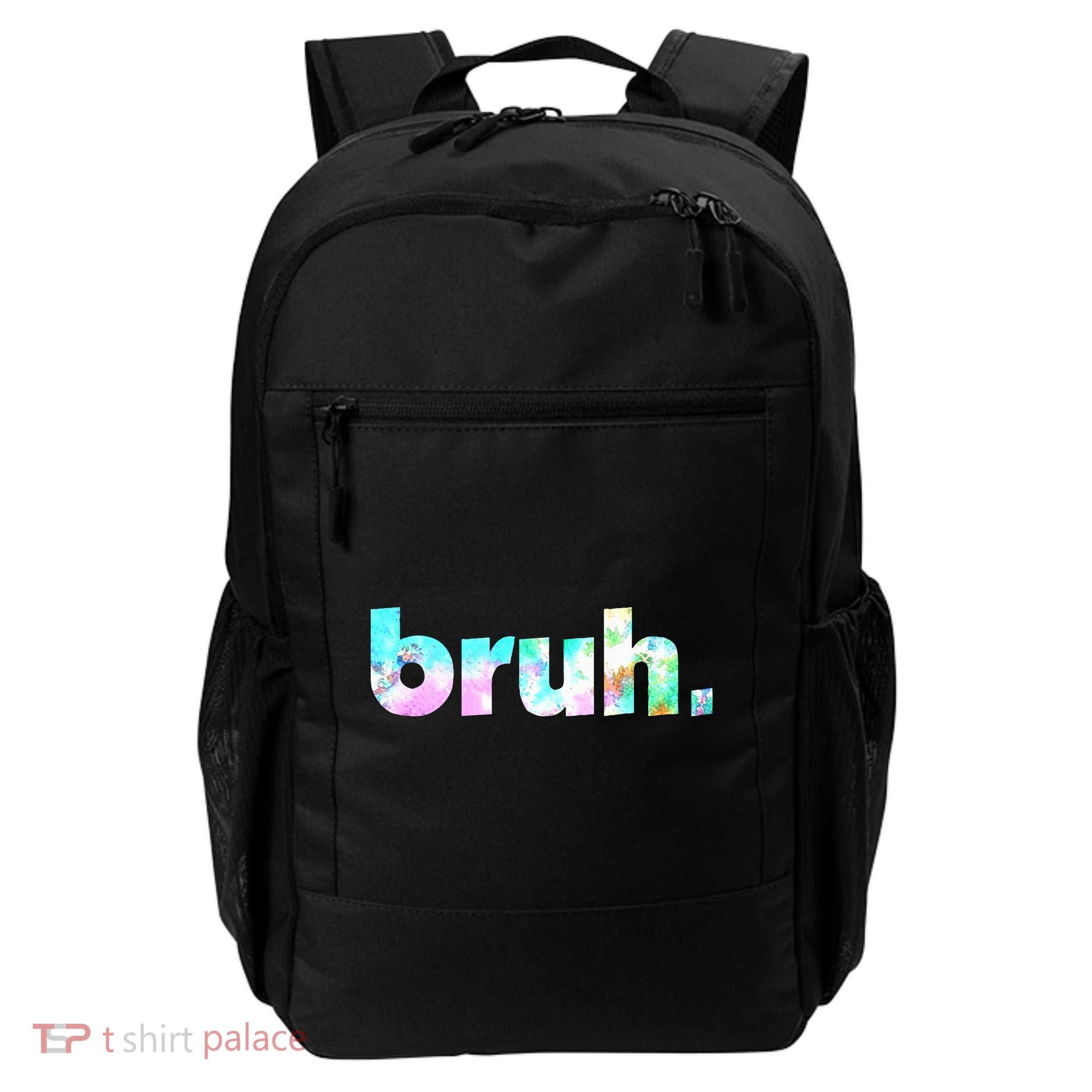 Bruh Tie Dye Brah Bro Dude Greeting Slang Funny Meme Saying Backpack