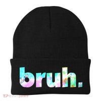 Bruh Tie Dye Brah Bro Dude Greeting Slang Funny Meme Saying Beanie thumb 0