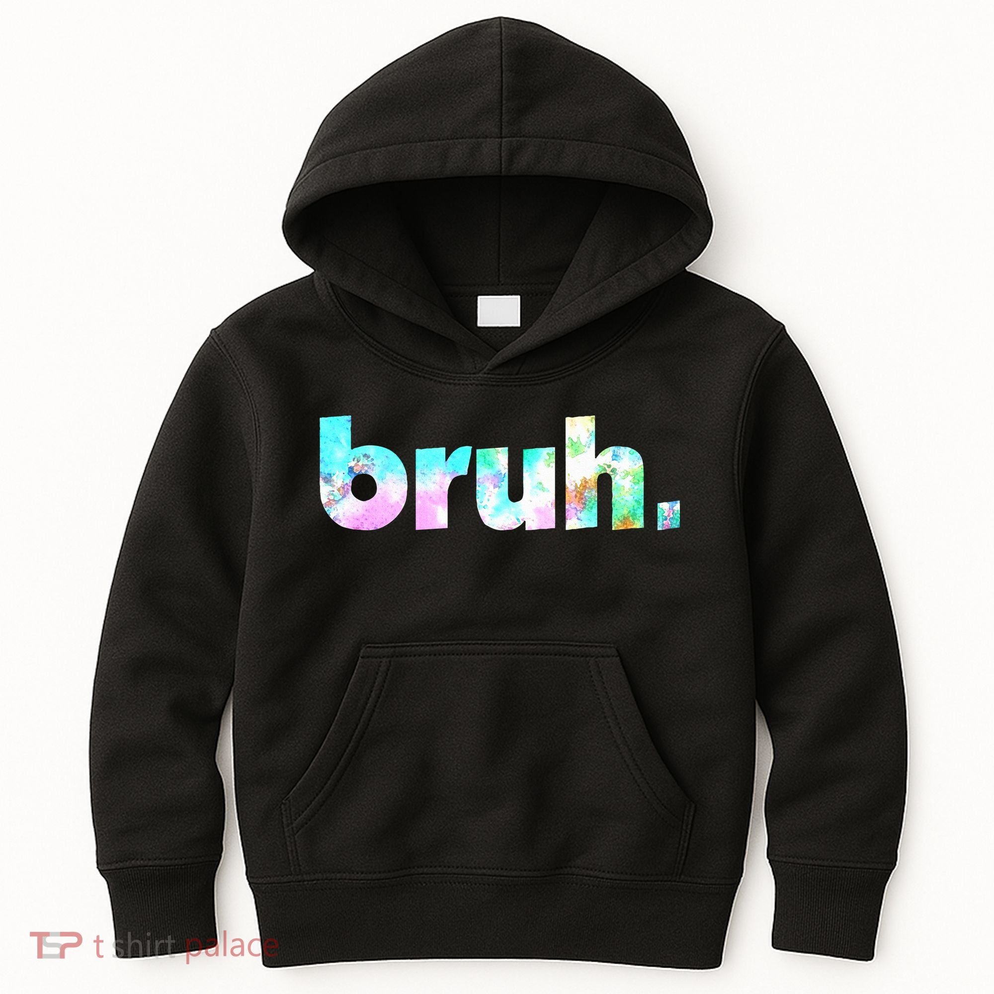 Bruh Tie Dye Brah Bro Dude Greeting Slang Funny Meme Saying Kids Hoodie