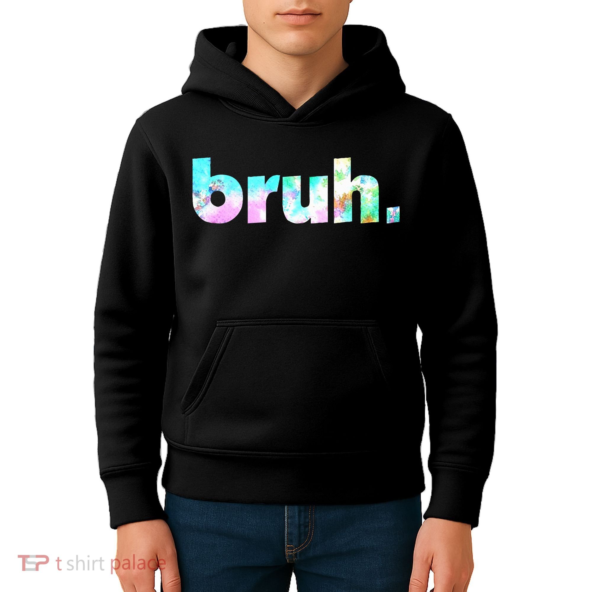 Bruh Tie Dye Brah Bro Dude Greeting Slang Funny Meme Saying Kids Hoodie