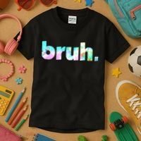 Bruh Tie Dye Brah Bro Dude Greeting Slang Funny Meme Saying Kids T-Shirt thumb 3