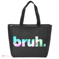 Bruh Tie Dye Brah Bro Dude Greeting Slang Funny Meme Saying Tote Bag thumb 0