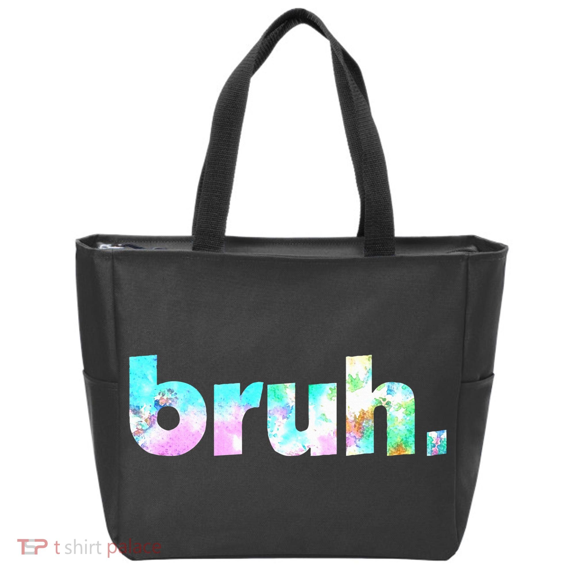 Bruh Tie Dye Brah Bro Dude Greeting Slang Funny Meme Saying Tote Bag