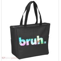 Bruh Tie Dye Brah Bro Dude Greeting Slang Funny Meme Saying Tote Bag thumb 2