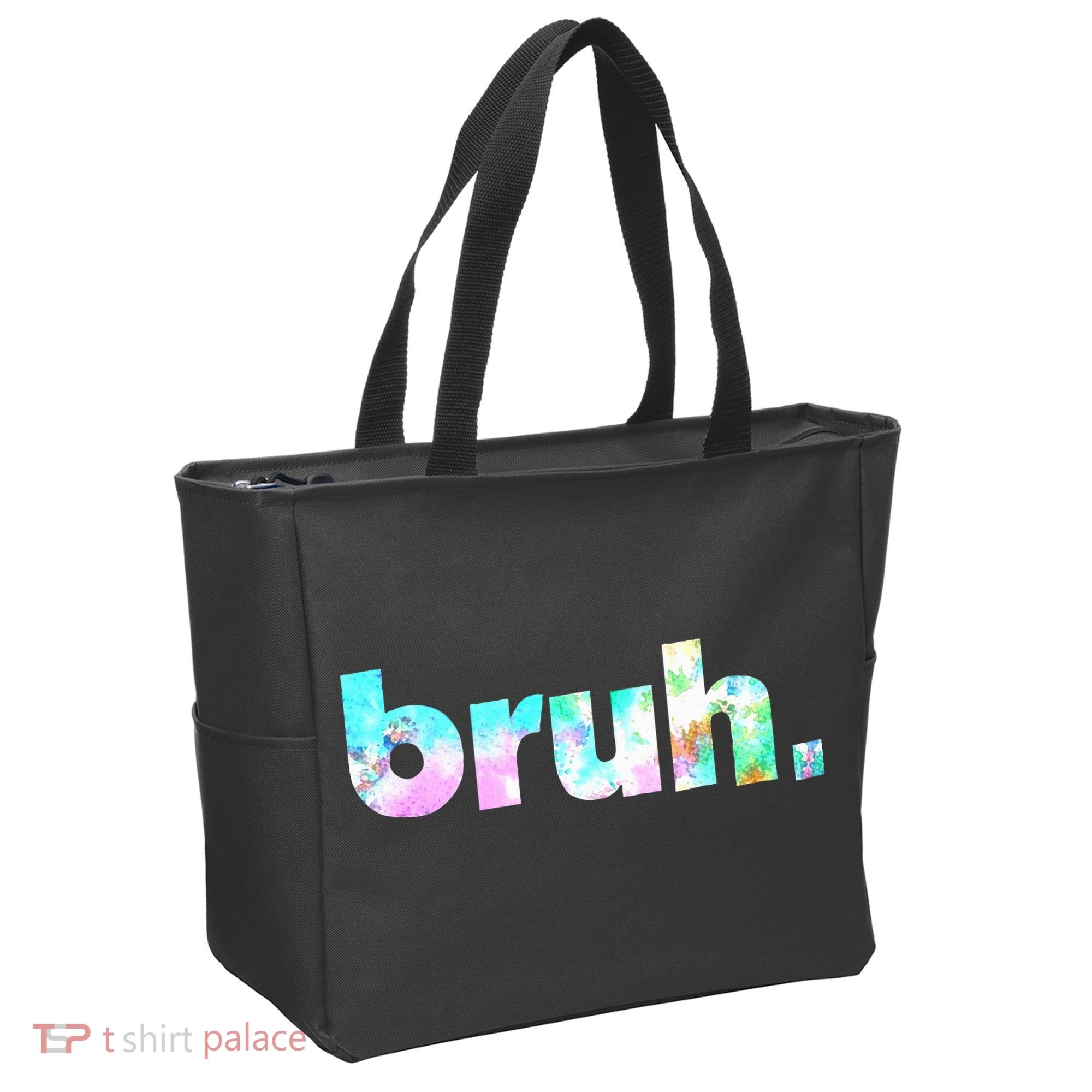Bruh Tie Dye Brah Bro Dude Greeting Slang Funny Meme Saying Tote Bag
