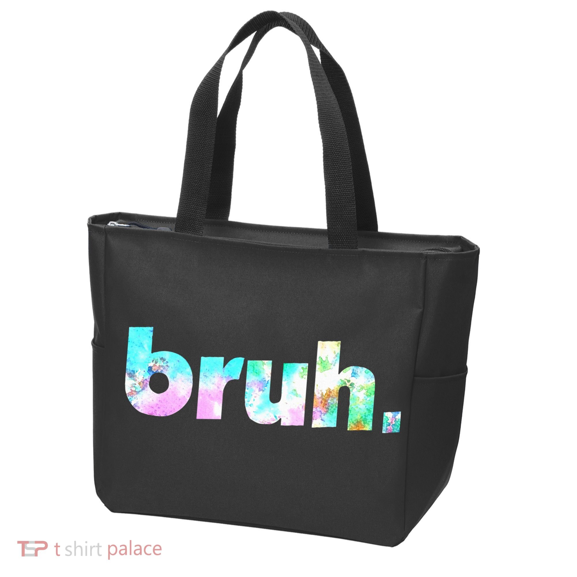 Bruh Tie Dye Brah Bro Dude Greeting Slang Funny Meme Saying Tote Bag