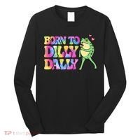 Born To Dilly Dally Playful Frog Fun Long Sleeve Shirt thumb 0