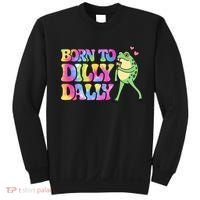 Born To Dilly Dally Playful Frog Fun Sweatshirt thumb 0