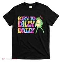 Born To Dilly Dally Playful Frog Fun T-Shirt thumb 0