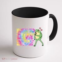 Born To Dilly Dally Playful Frog Fun Coffee Mug thumb 1
