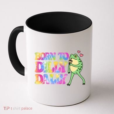 Born To Dilly Dally Playful Frog Fun Coffee Mug