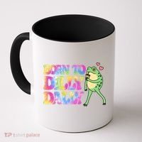 Born To Dilly Dally Playful Frog Fun Coffee Mug thumb 0