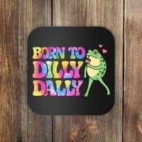 Born To Dilly Dally Playful Frog Fun Coaster thumb 0
