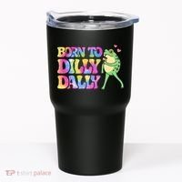 Born To Dilly Dally Playful Frog Fun Tumbler thumb 0