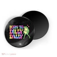 Born To Dilly Dally Playful Frog Fun Magnet thumb 0