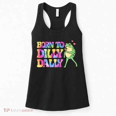 Born To Dilly Dally Playful Frog Fun Women's Tank Top