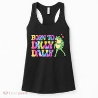Born To Dilly Dally Playful Frog Fun Women's Tank Top thumb 0