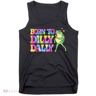 Born To Dilly Dally Playful Frog Fun Tank Top
