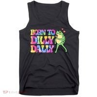Born To Dilly Dally Playful Frog Fun Tank Top thumb 0