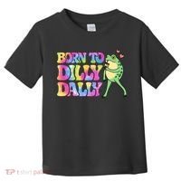 Born To Dilly Dally Playful Frog Fun Toddler T-Shirt thumb 0