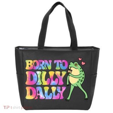 Born To Dilly Dally Playful Frog Fun Tote Bag