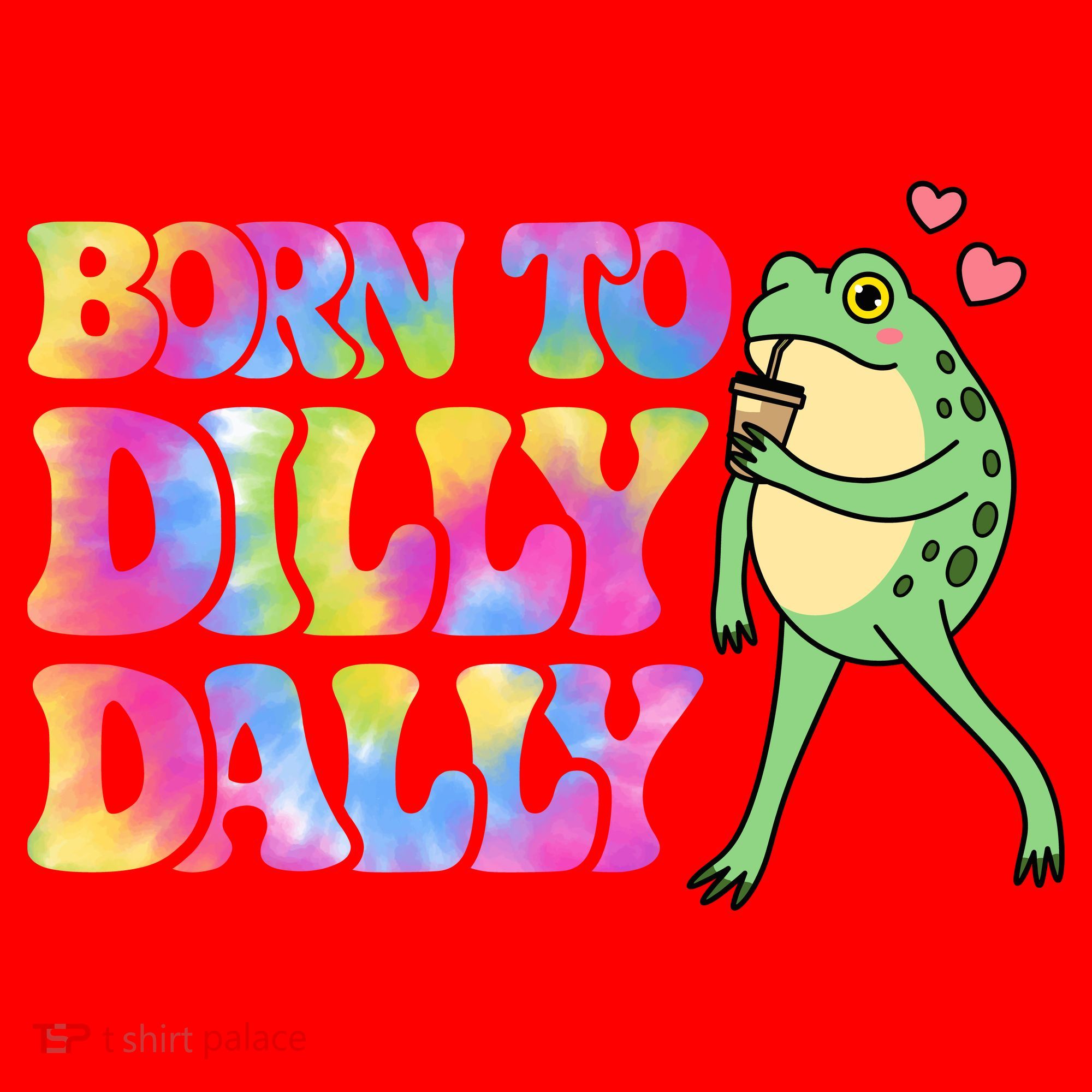 Born To Dilly Dally Playful Frog Fun Santa Hat