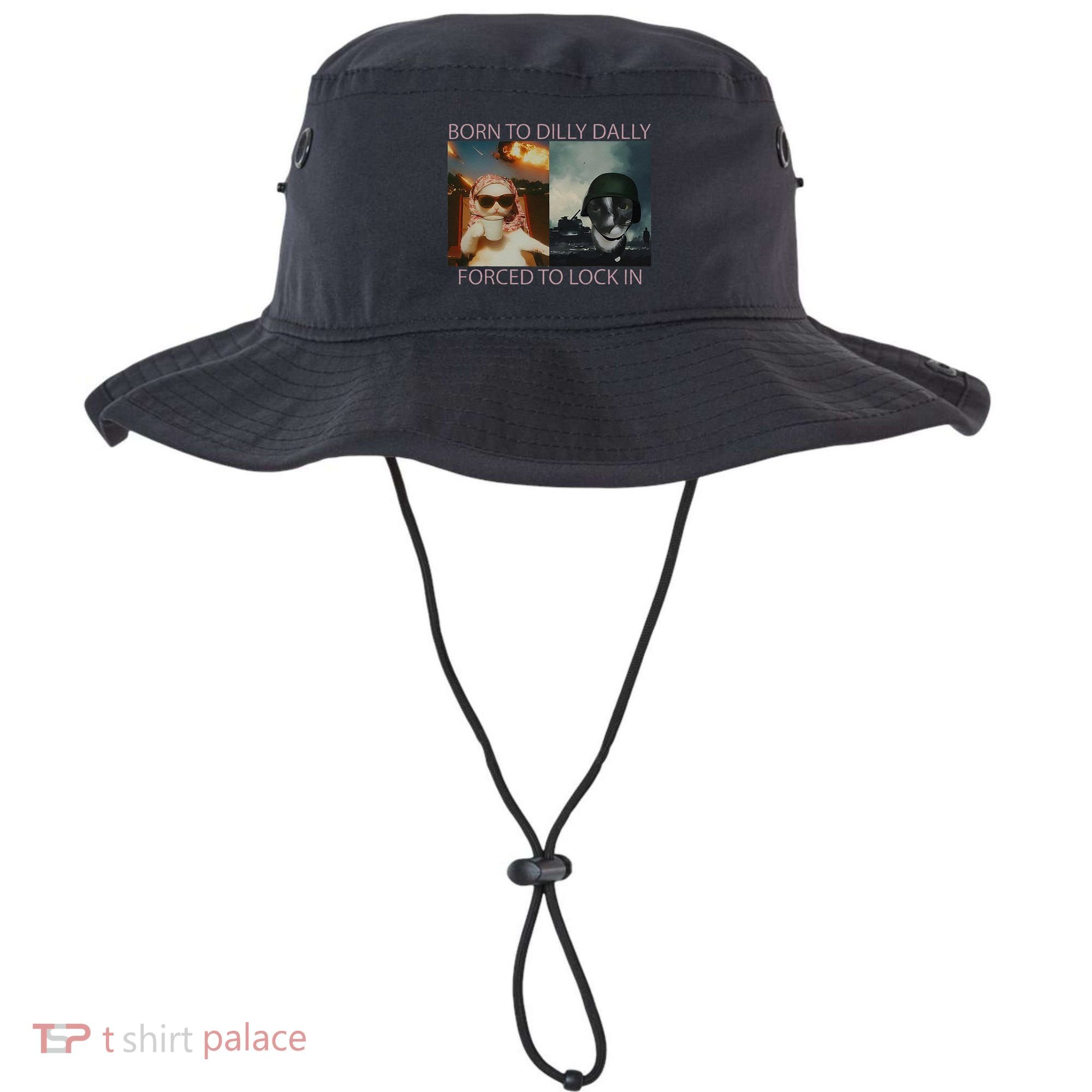 Born To Dilly Dally Forced To Lock In Cat Meme Bucket Hat