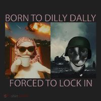 Born To Dilly Dally Forced To Lock In Cat Meme Beanie thumb 2
