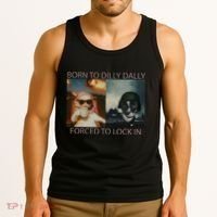 Born To Dilly Dally Forced To Lock In Cat Meme Tank Top thumb 3