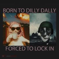 Born To Dilly Dally Forced To Lock In Cat Meme Kids Sweatshirt thumb 2