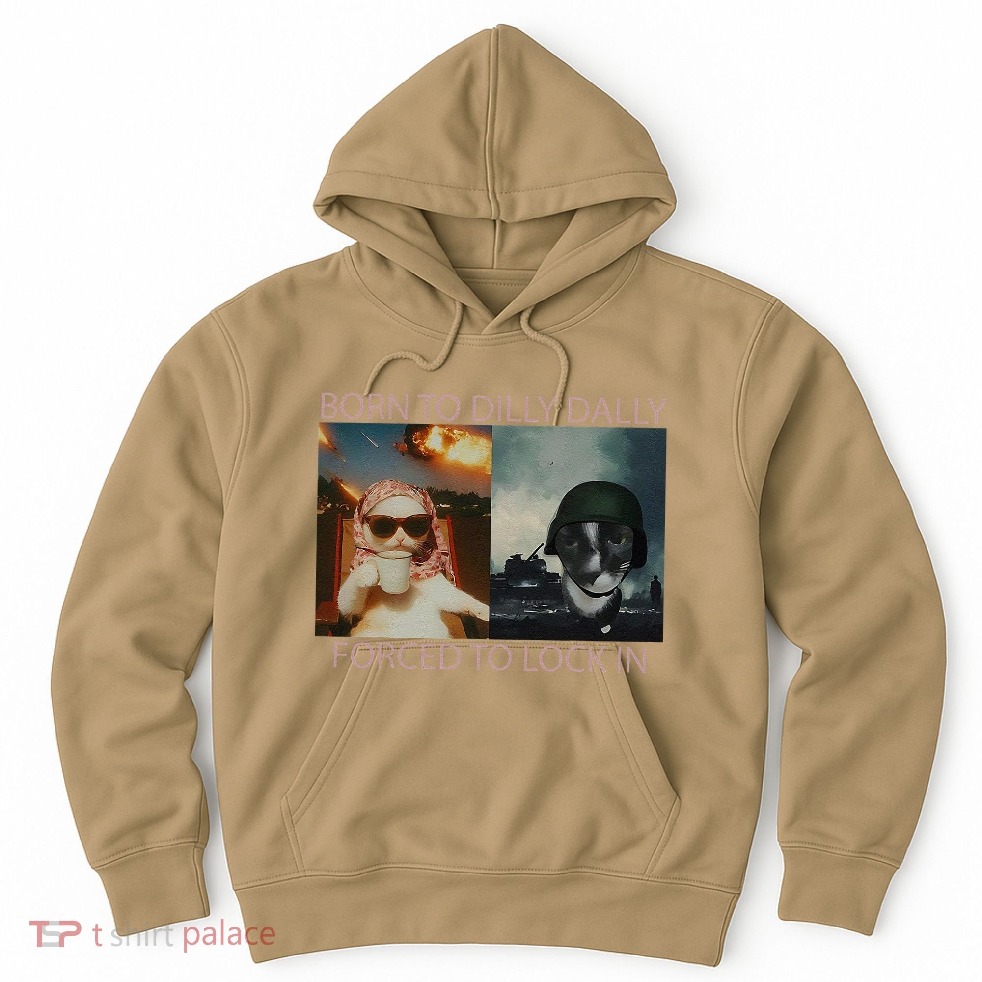 Born To Dilly Dally Forced To Lock In Cat Meme Hoodie