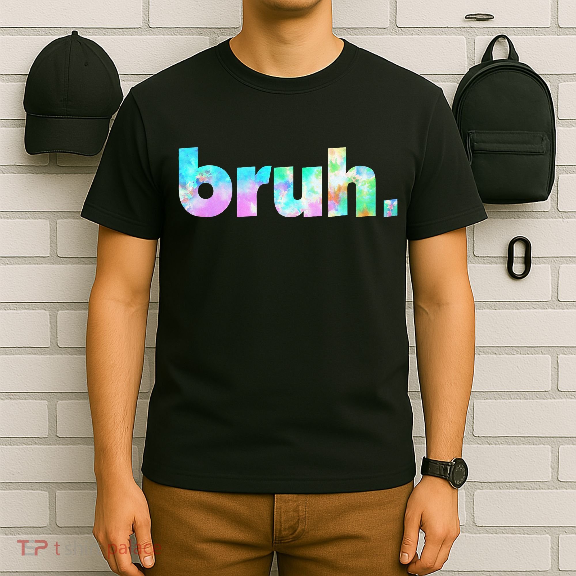 Bruh Tie Dye Brah Bro Dude Greeting Slang Funny Meme Saying  T-Shirt