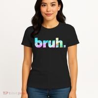 Bruh Tie Dye Brah Bro Dude Greeting Slang Funny Meme Saying  Women's T-Shirt thumb 4