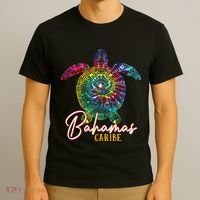 Bahamas Tie Dye Sea Turtle Caribe Matching Family Vacation T-Shirt thumb 3
