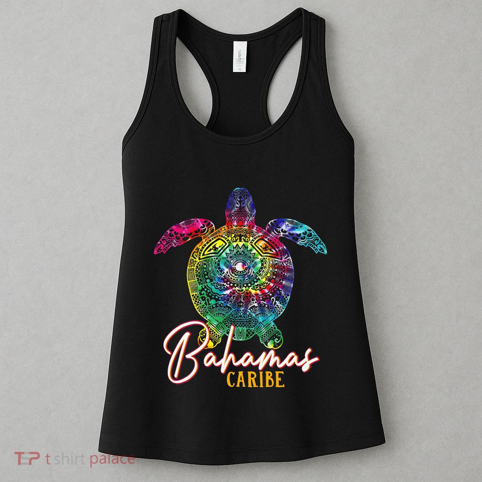 Bahamas Tie Dye Sea Turtle Caribe Matching Family Vacation Women's Tank Top