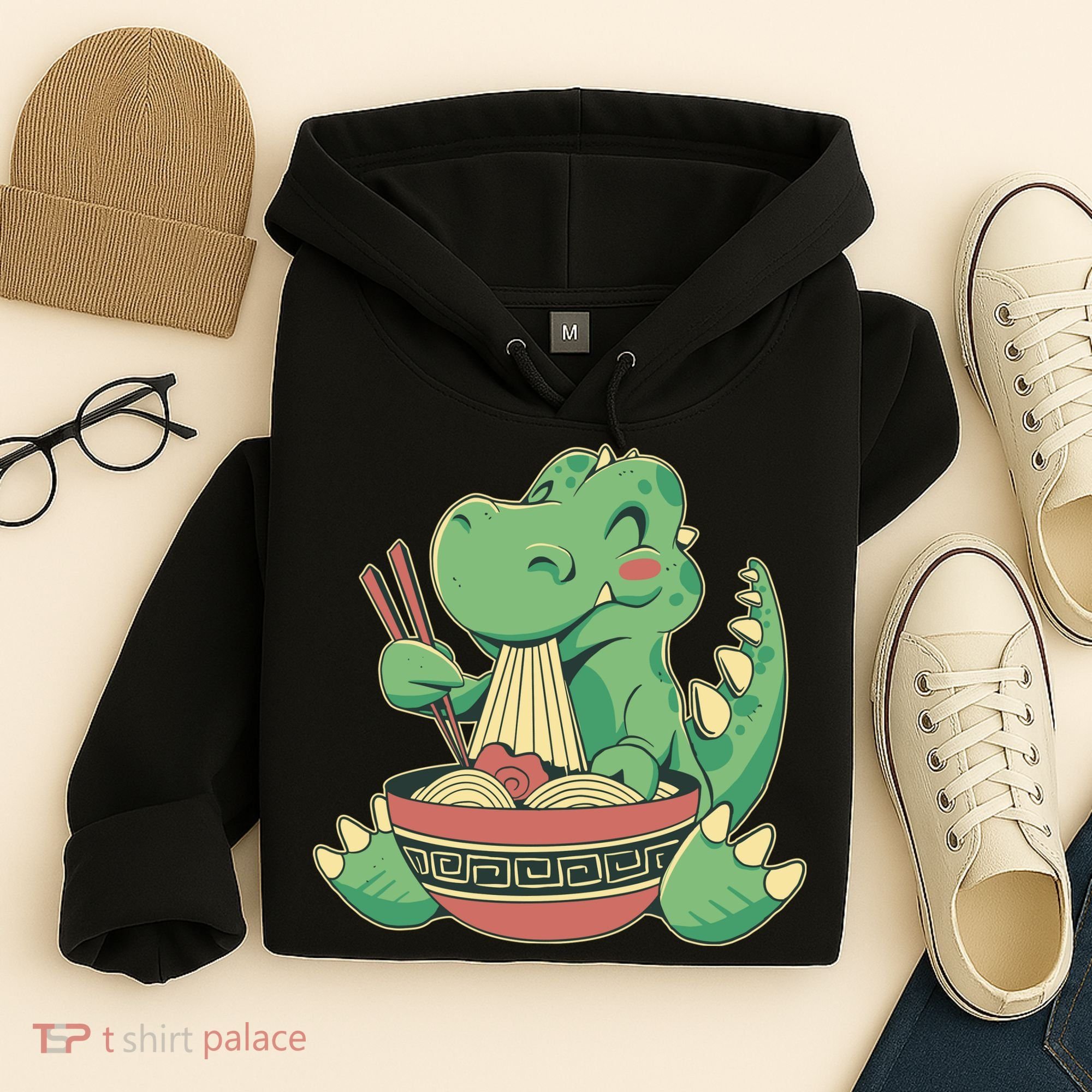 Baby Trex Eating Ramen Noodles Hoodie