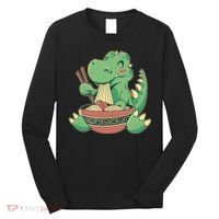 Baby Trex Eating Ramen Noodles Long Sleeve Shirt thumb 0