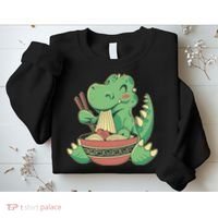 Baby Trex Eating Ramen Noodles Sweatshirt thumb 2