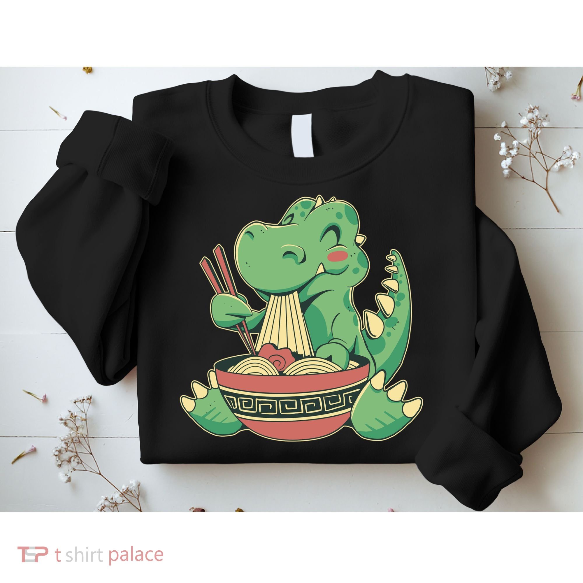 Baby Trex Eating Ramen Noodles Sweatshirt