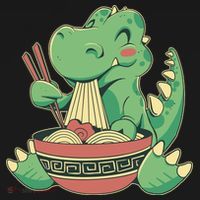Baby Trex Eating Ramen Noodles Sweatshirt thumb 3