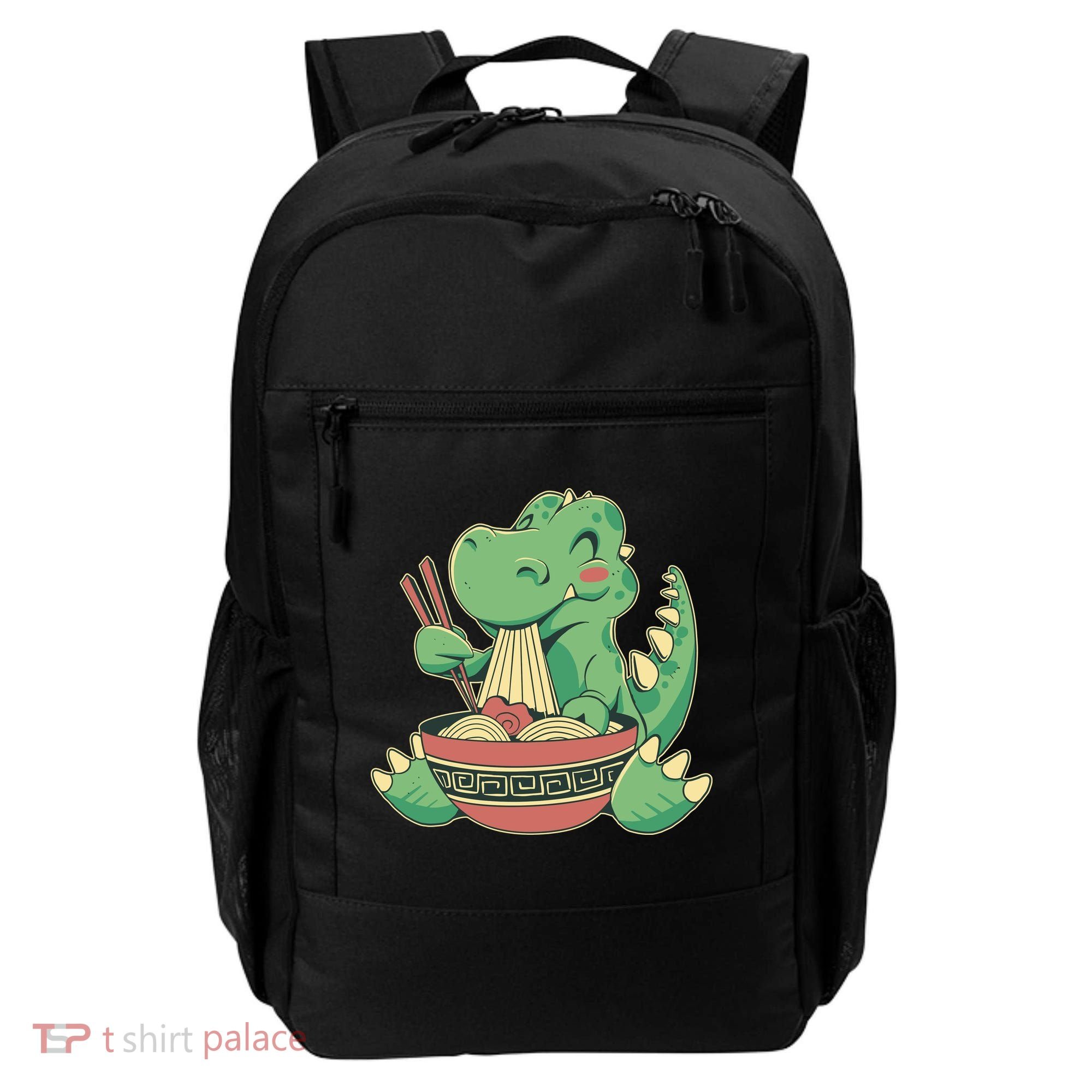 Baby Trex Eating Ramen Noodles Backpack