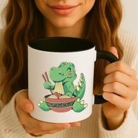 Baby Trex Eating Ramen Noodles Coffee Mug thumb 3