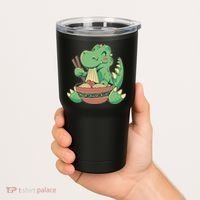 Baby Trex Eating Ramen Noodles Tumbler thumb 2