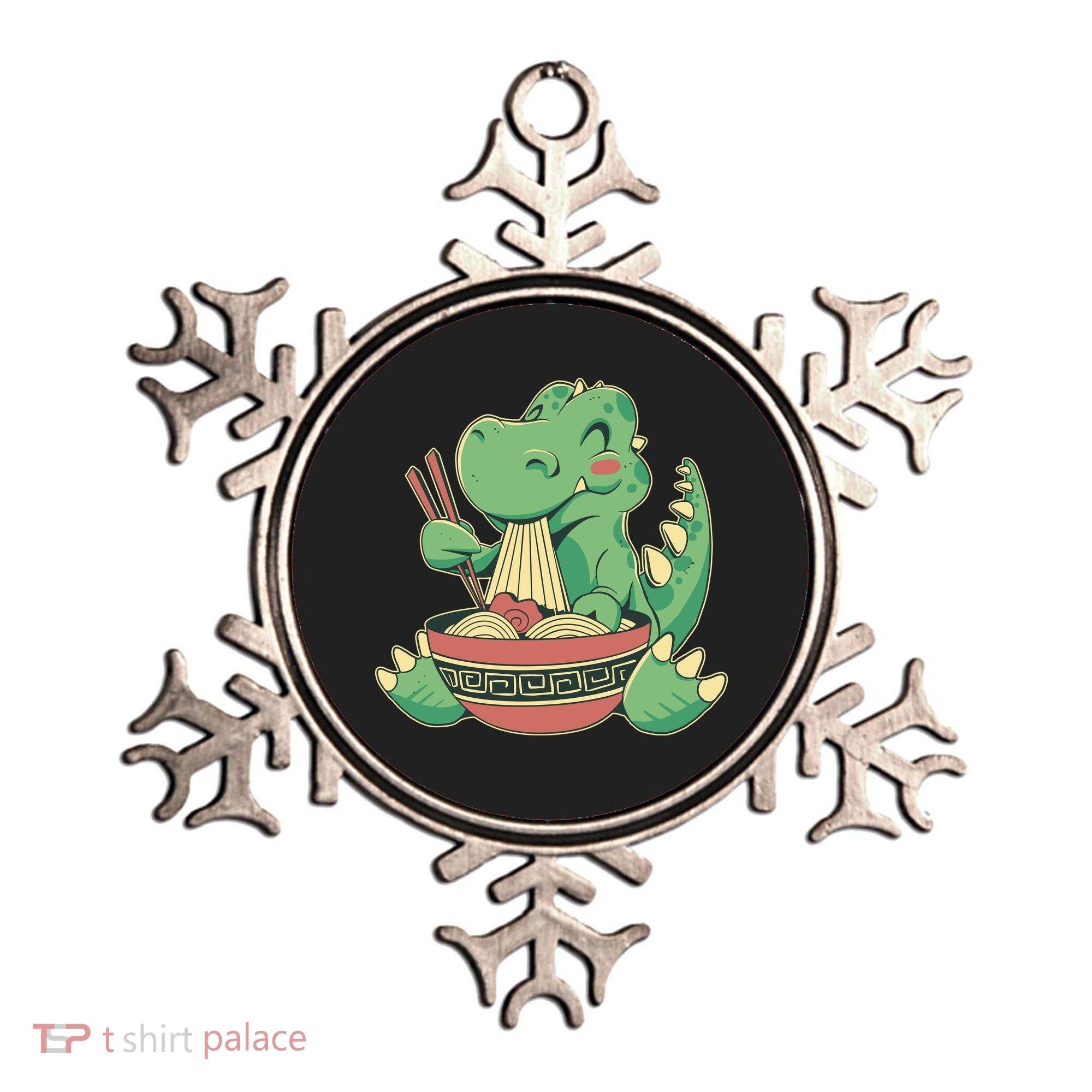 Baby Trex Eating Ramen Noodles Ornament