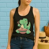 Baby Trex Eating Ramen Noodles Women's Tank Top thumb 2