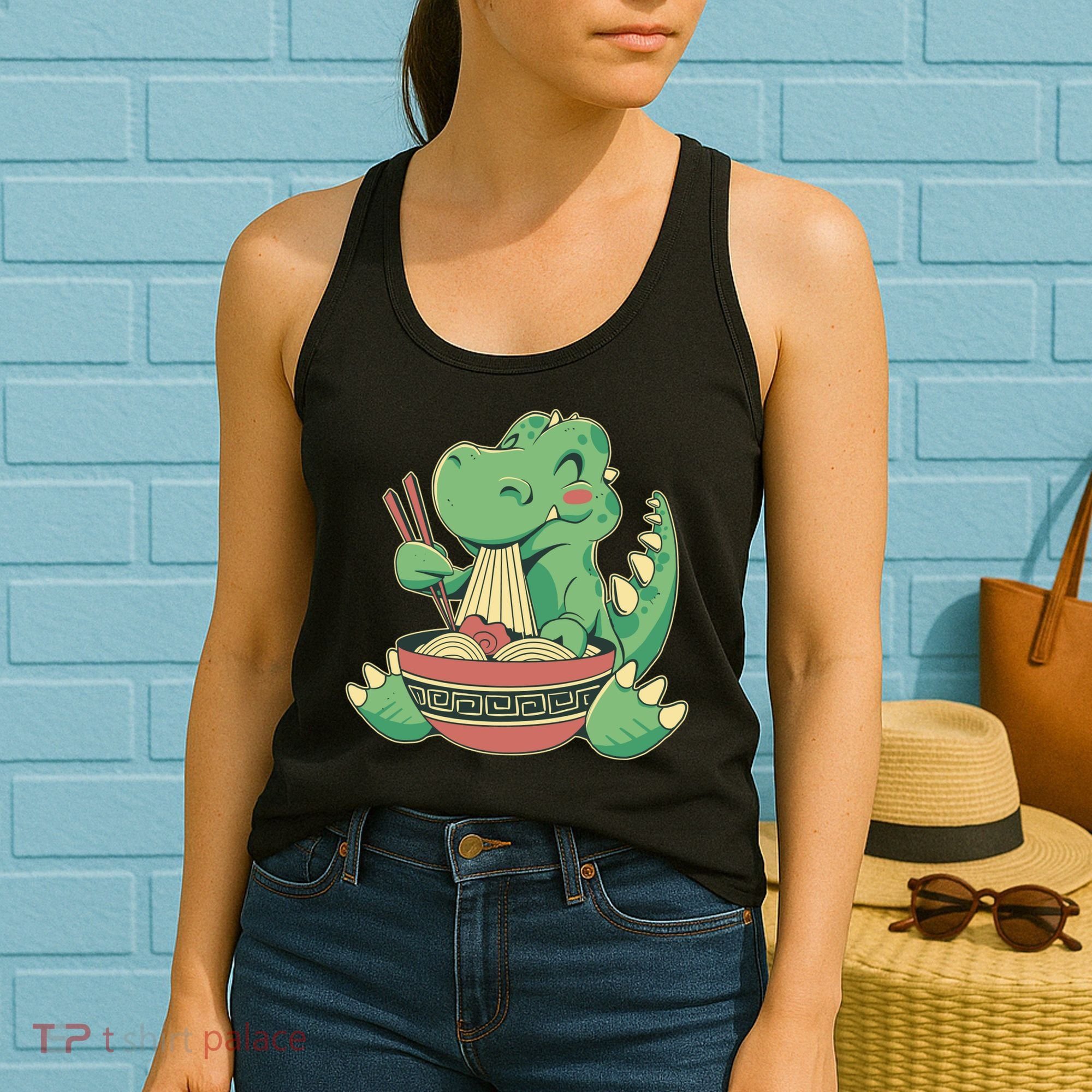 Baby Trex Eating Ramen Noodles Women's Tank Top