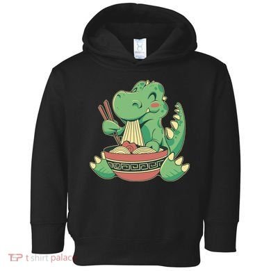 Baby Trex Eating Ramen Noodles Toddler Hoodie
