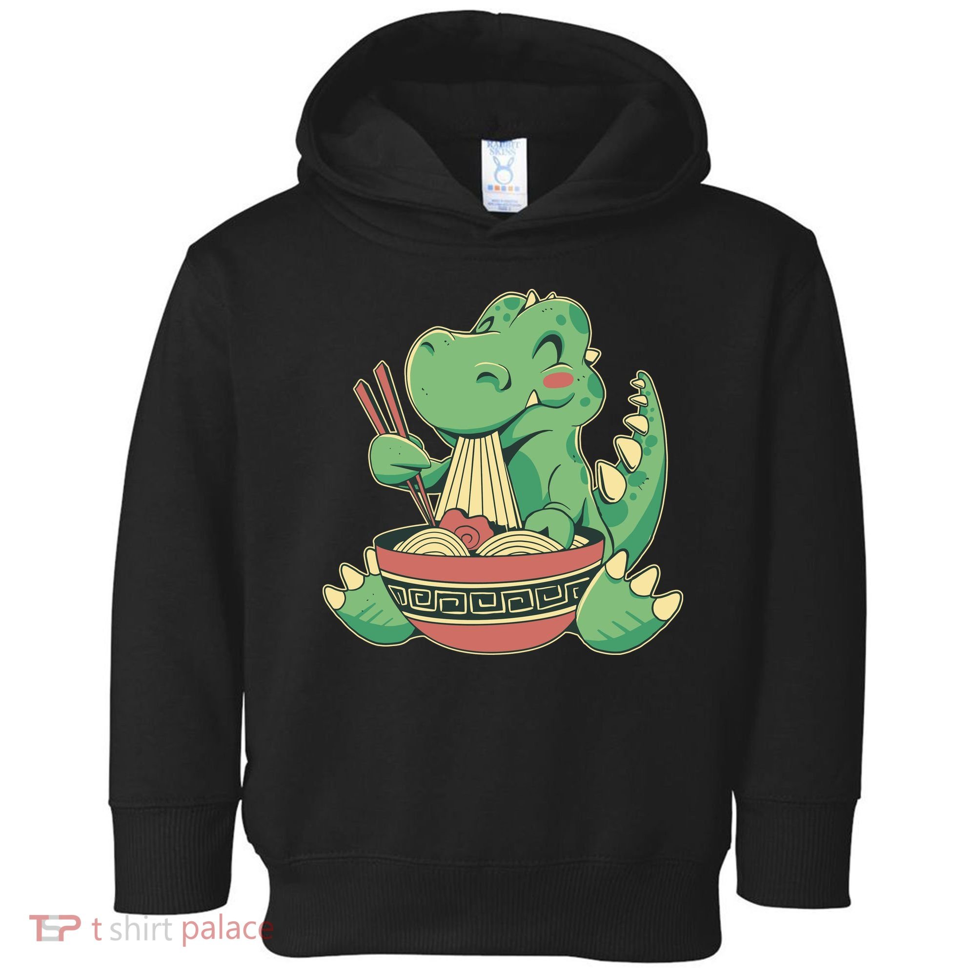 Baby Trex Eating Ramen Noodles Toddler Hoodie